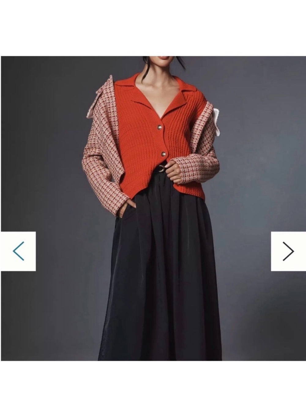 Maeve Anthropologie The Greta Pullover Red Cardigan Button Down Sweater MEDIUM